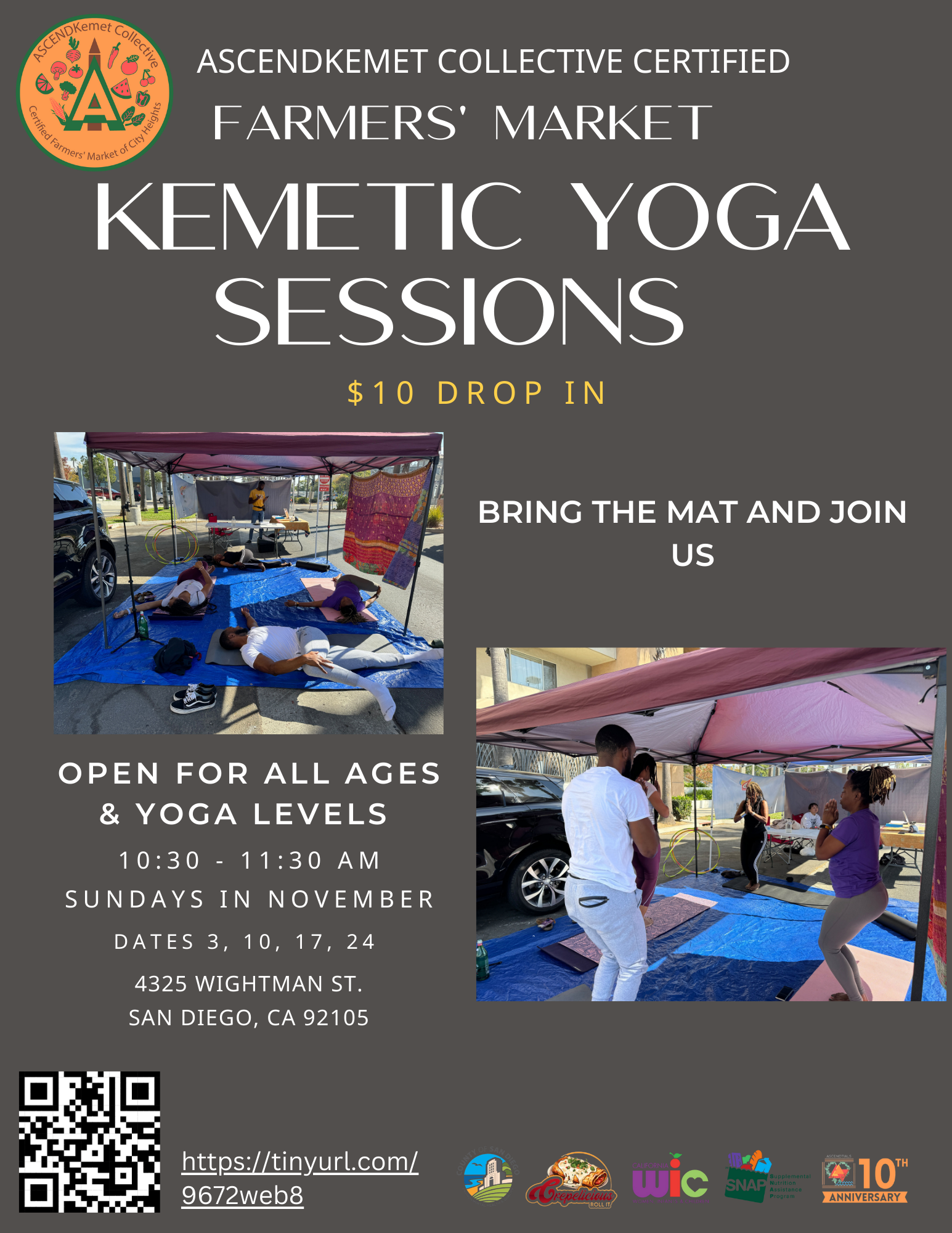 ASCENDtials Farmers Market Yoga Flyer