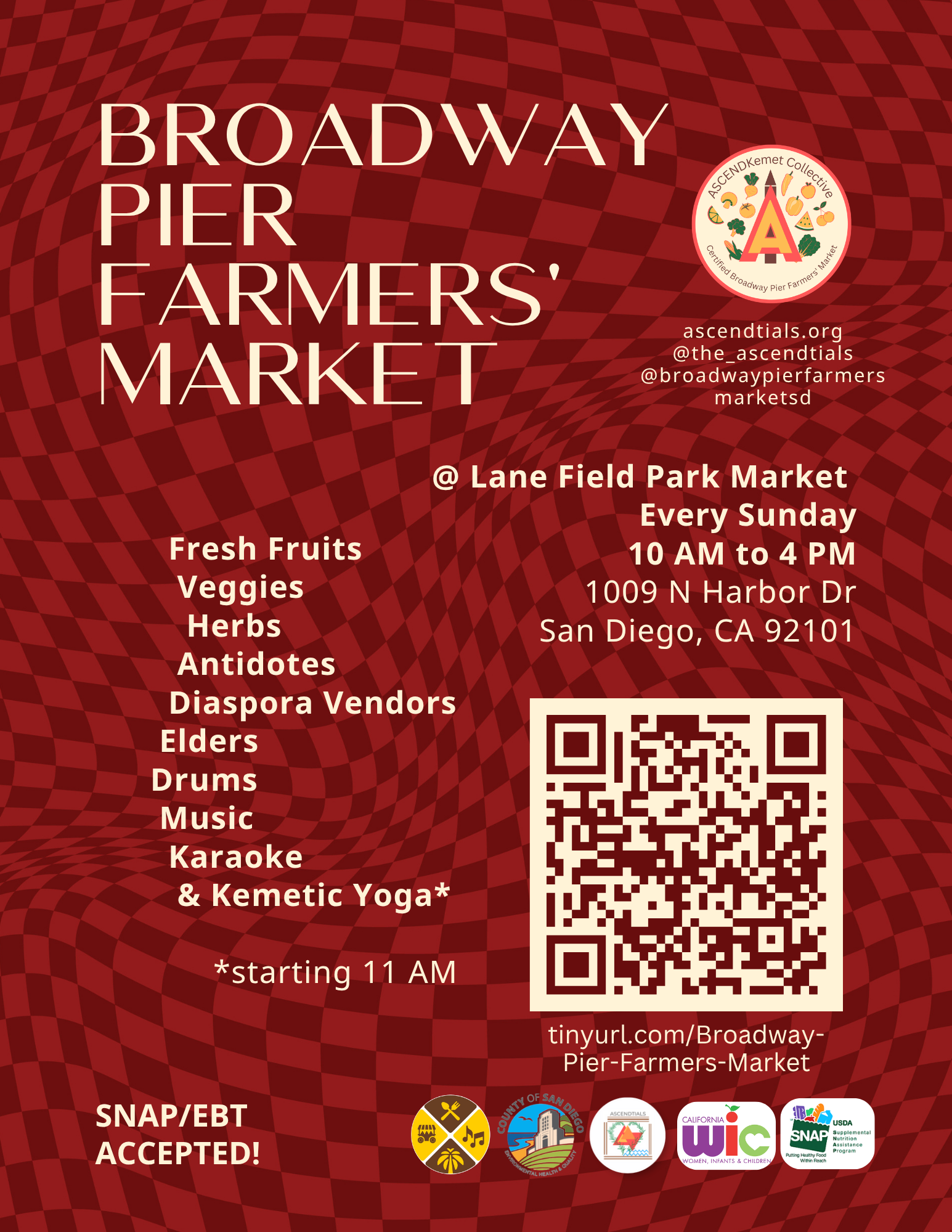 Broadway Pier Farmers' Market flyer