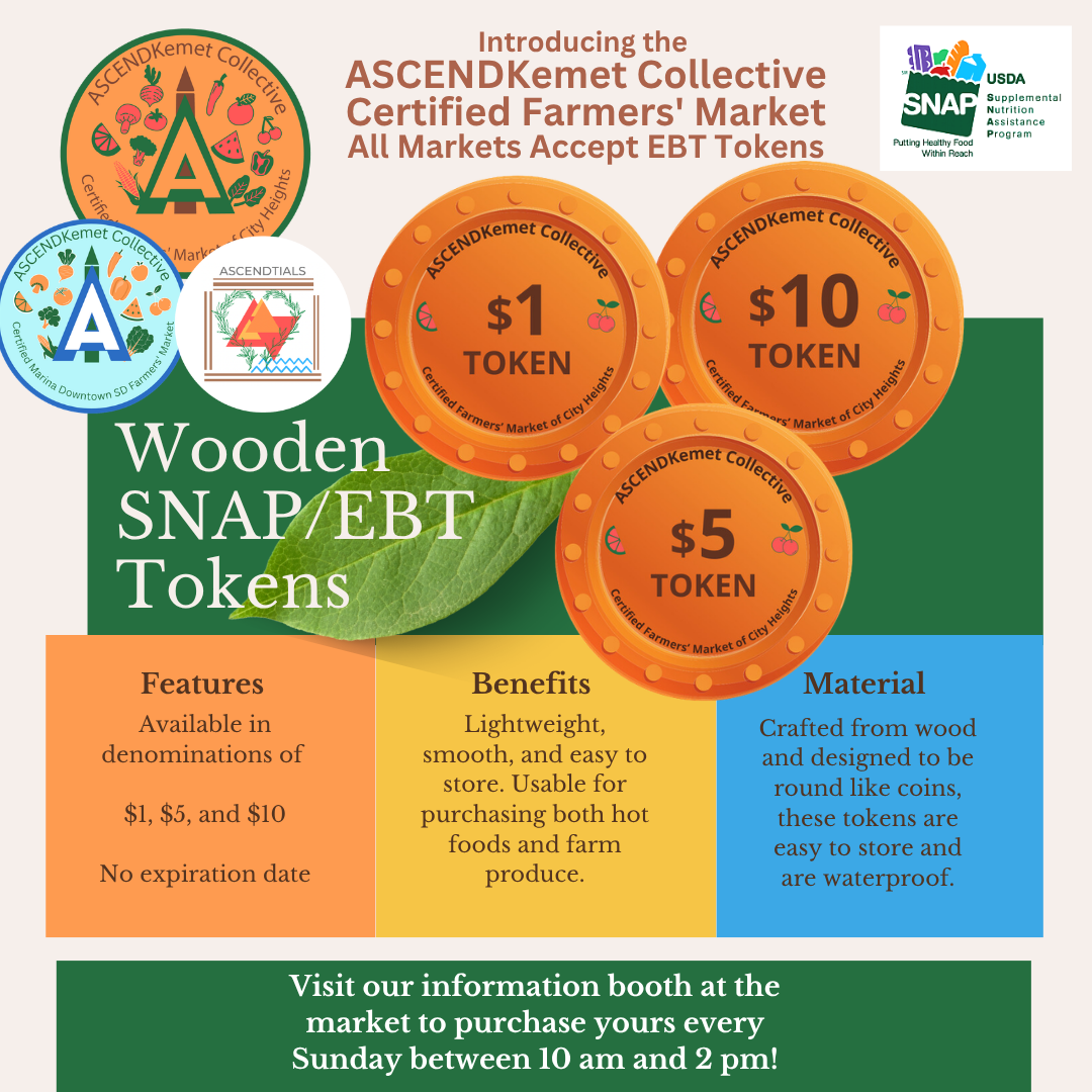 ASCENDKemet Collective Certified Farmers Markets Wooden SNAP/EBT Tokens